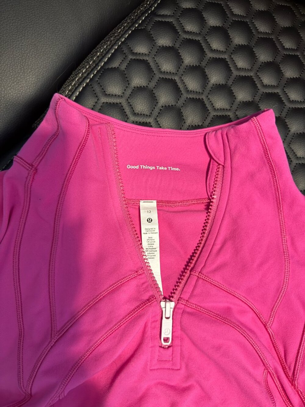 Lululemon Define cropped half zip jacket *Luon SONIC PINK Sz 12 Rare - Picture 13 of 13